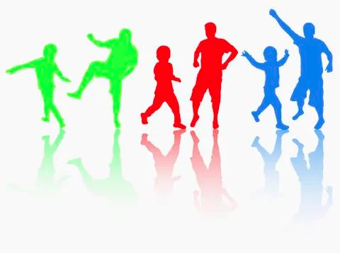 Man with son dancing together Stock Illustration