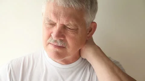 Man with a sore neck Stock Footage 11292812