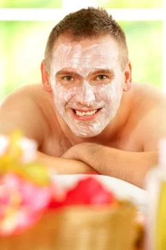 Man in spa Stock Photos