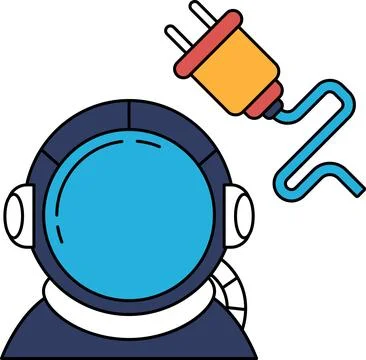 A man in a space suit with a plug in his ear Stock Illustration