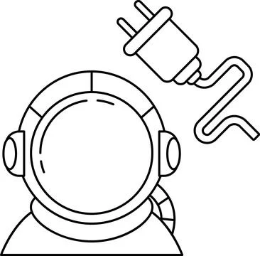 A man in a space suit with a plug in his ear Stock Illustration