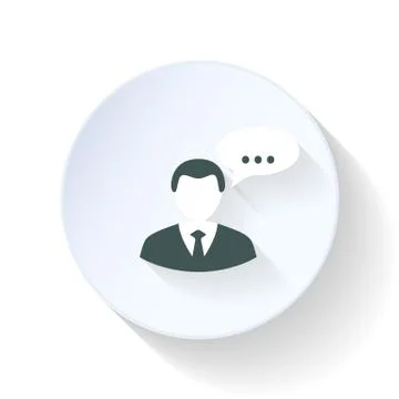 Man speak flat icon Stock Illustration