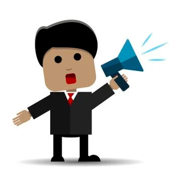 Man with speaker Stock Illustration