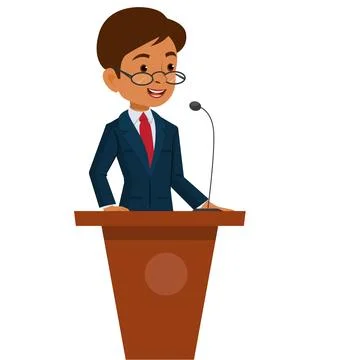 Man speaking at a lecture Stock Illustration