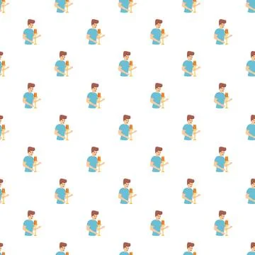 Man speaking into a microphone seamless pattern Illustration