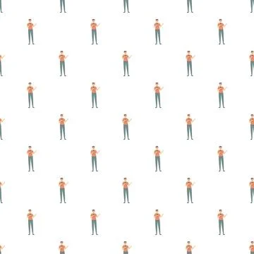 Man speaking with microphone seamless pattern design Stock Illustration