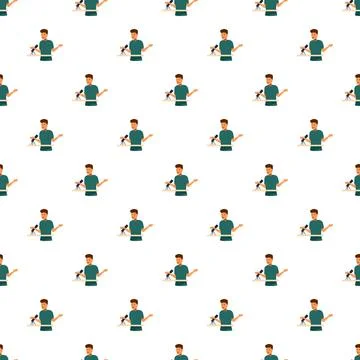 Man speaking at microphone seamless pattern background Ilustración de archivo