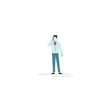 Man speaking on the phone Stock Illustration