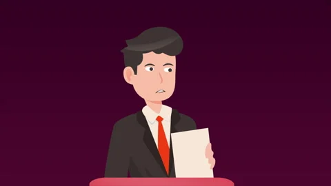 Man Speaking At The Tribune Stock Footage 281559398