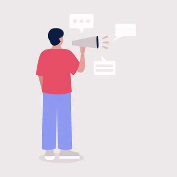 Man speaks Stock Illustration