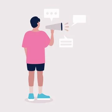Man speaks Stock Illustration