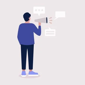 Man speaks Stock Illustration
