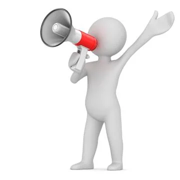 Man speaks in megaphone Stock-Illustration