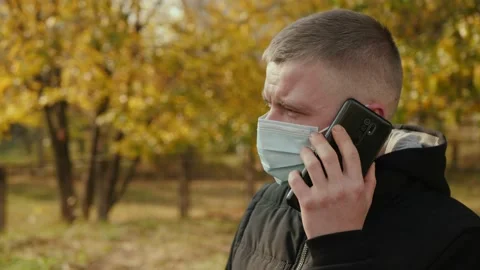 Man speaks phone Stock Footage 142264645
