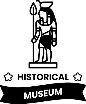 A man with a spear is standing in front of a museum Stock Illustration