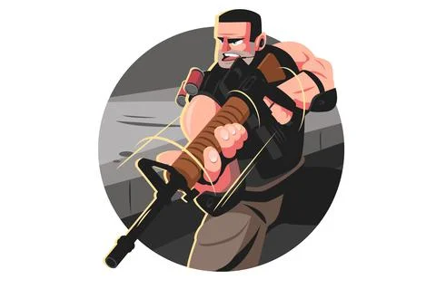 Man from special forces Stock Illustration