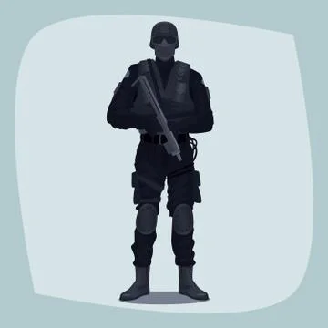 Man of specialized tactical team Stock Illustration