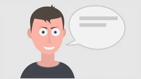 Man with a speech bubble. Animation of a speech message. Cartoon Stock Footage 152501446