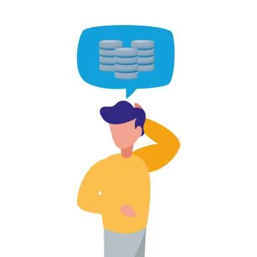Man speech bubble database server 스톡 일러스트