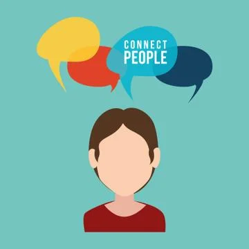 Man with speech bubble Stock Illustration