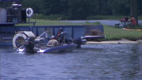 Man on Speedboat Stock Footage 88386924