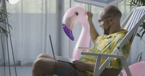 Man spending vacations at home alone Stock Footage 162391321