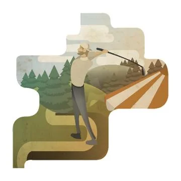 Man Splaying Golf Stock Illustration