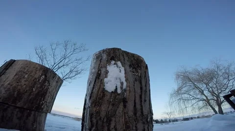 Man splits wood super closeup in slow motion Stock Footage 59081725