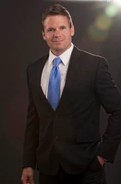 Man in spot light Stock Photos