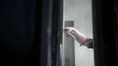 Man spraying paint on surface Stock Footage 83240852