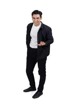 Man spreading hands in doubt or confusion. Stock Photos