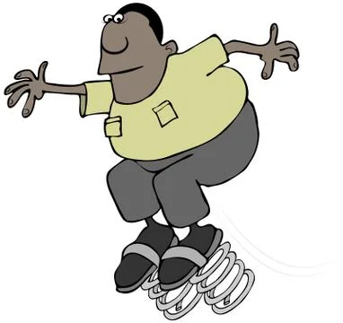 Man springing forward Stock Illustration