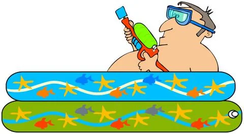 Man with a squirt gun Stock Illustration
