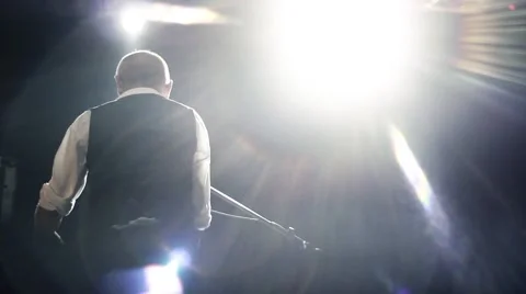 MAN ON THE STAGE Stock Footage 41681108