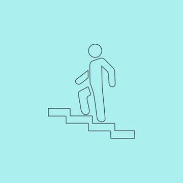 Man on Stairs going up symbol, vector Ilustración de archivo