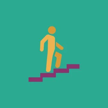 Man on Stairs going up symbol, vector Ilustración de archivo
