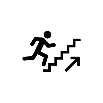 Man stairs icon. For web, business, finance and communication. Businessman ru Stock Illustration