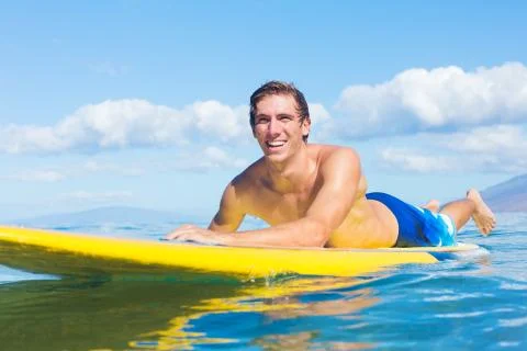 Man on stand up paddle board Stock Photos