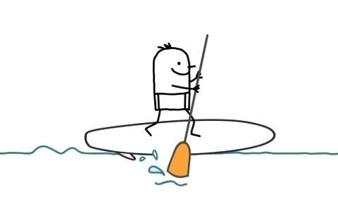 Man &amp; stand up paddle Stock Illustration