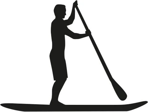 Man Stand up paddle Stock Illustration