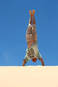 Man in standhand Stock Photos