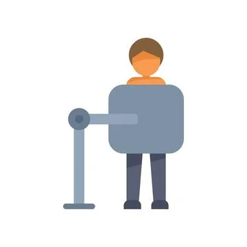 Man standing and using solarium vertical tanning bed in beauty salon Stock Illustration
