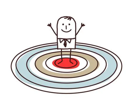 Man standing on a big target Stock Illustration