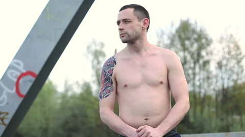 A man standing on the bridge Stock Footage 50296518