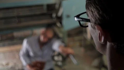 Man standing close to wounded man close-up Stock Footage 71540365