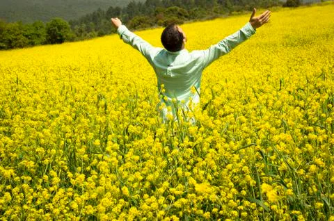 Man Standing in Field Stock Photos