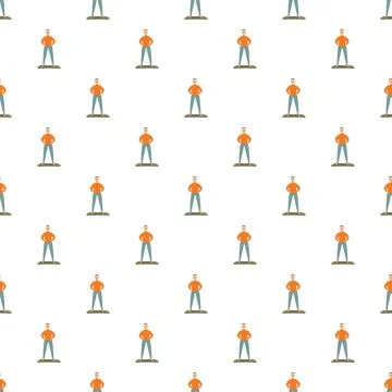 Man standing on floor repeat seamless pattern Stock Illustration