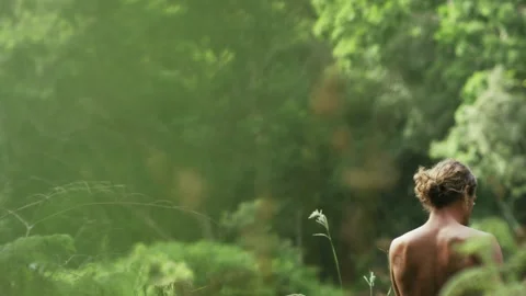 Man standing in a forest Stock Footage 279852742