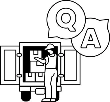 A man is standing in front of a truck with boxes Stock Illustration