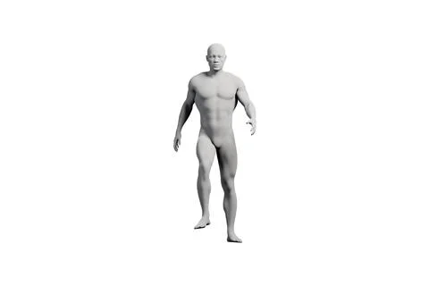 Man standing front view white background Stock Illustration